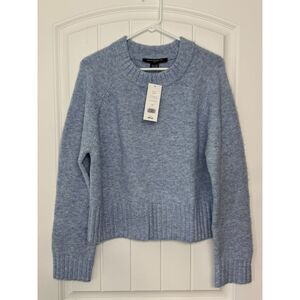French Connection Suzie Crew Sweater Size M NWT Sky Blue Romantic Preppy Coastal
